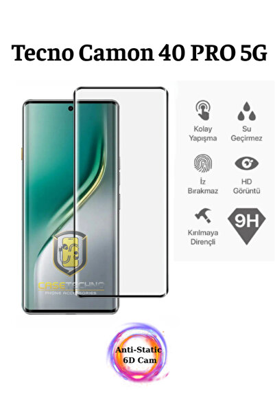 CaseTechnoo Tecno Camon 40 PRO 5g Kavisli Tam Kapatan Anti-Static ESD Ekran K...