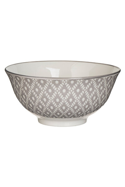 Zumzeria Porcelain Bowl with Gray and White Design 600ml