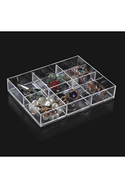 Zumzeria Organizator de bijuterii din acril transparent cu 6 compartimente 15...