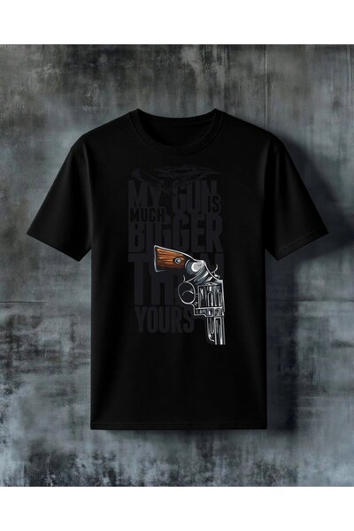 COMVİCHO My Gun Is Bigger Weapon Slogan Printed Oversize T-Shirt