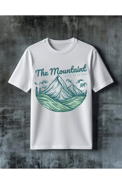 COMVİCHO Mountain Back to Nature Printed Oversize T-Shirt