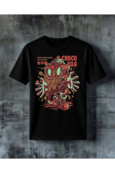 COMVİCHO Choco Hug Cokolata Printed Oversize T-Shirt
