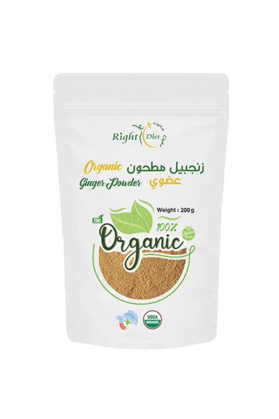 RIGHT DIET Organic and Gluten-Free Ground Ginger Organic Gluten-Free 200g - N...