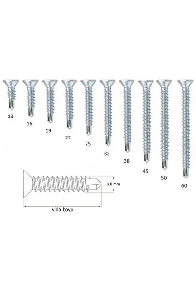 labshop41 4.8x25 mm YHB Matkap Uçlu Akıllı Vida (DIN 7504P) x 20 Adet (rf149)