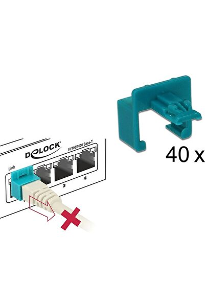 DELOCK Pachet de 40 cleme de s√ © curisation RJ45 + cl√ ©