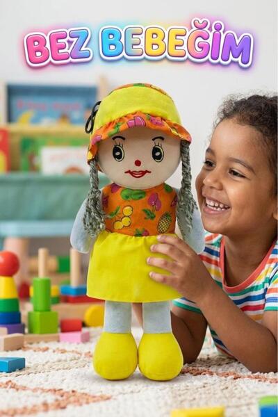 Tıfıl Toys Meyveli Bebeğim! 42cm Meyve Desenli Elbiseli ve Şapkalı Oyun Arkad...