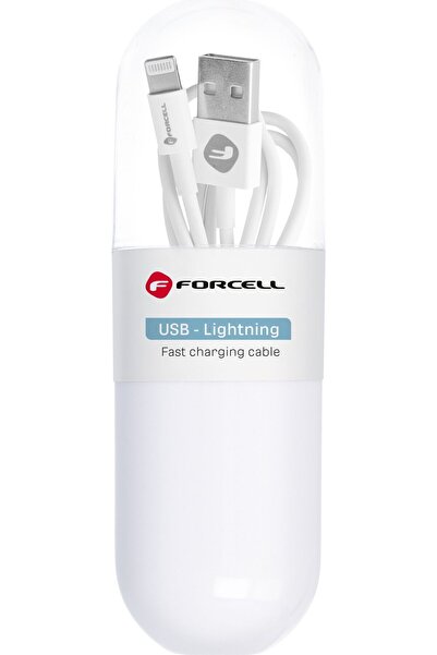 Forcell Cablu USB A la Lightning F-Energy 1A Tuba 1 m C316 bia≈Çy