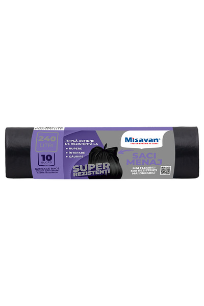 Misavan Saci menajeri 240l, 10 buc, negru