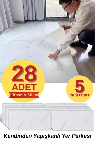 Renkli Duvarlar 28 ADET 30cmx60cm 5 m2 Alan Kaplar Mermer Desen Yapışkanlı Fl...