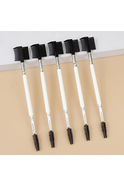 Choice3 5Pcs-White 1/2/5PCS 3 Head Eyebrow Eyelash Shaper Double Head Brush M...