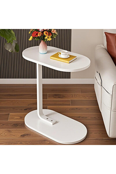 RahaShop C-Shaped End Table for Sofa,Compact Coffee Table with Waterproof & R...