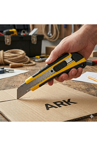 Ark Profesyonel 18 mm Maket Bıçağı ve Yedek Bıçak 1 Adet Maket Bıçak 10'lu Ye...