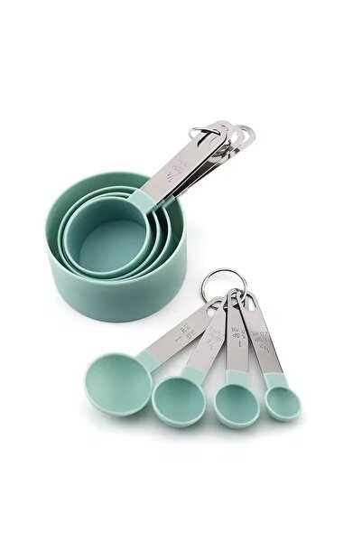 Choice Green 8PCS Measuring Cups Spoons Set For Baking Cake Pastry Cooking Ut...