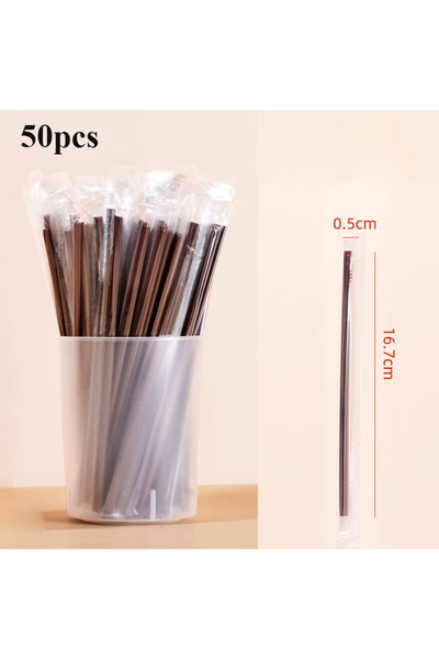 Choice3 50pcs 50/100/300/500pcs Brown Drinking Straws Rietjes Milk Tea Bar Pa...