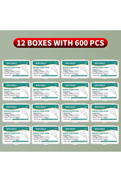 Choice1 12 صندوقًا يحتوي على 600 قطعة من خيط تنظيف الأسنان البلاستيكي المحمول...