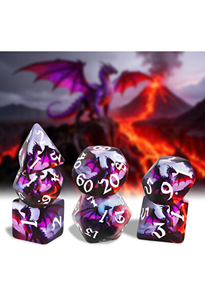 Choice HSPT60 7Pcs/set Print Dragons Dice Set DND RPG MTG Dungeons and Dragon...