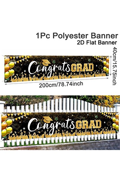 Choice3 Style-D Happy Graduation Banner Graduate Decoration 2026 for Outdoor ...