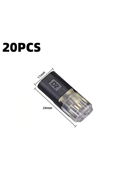 Choice3 20Pcs 1-50 Pack of H2 2-Pin Pluggable Wire Connectors, Nylon Insulate...