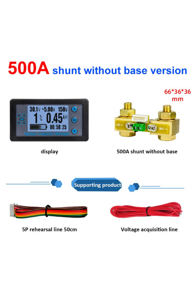 Choice1 مقياس كولومب سلكي 500 أمبير، 8-120 فولت تيار مستمر، 100/200/300/500 أ...