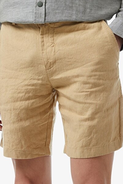 Lacoste Men's Slim Fit Linen Bermuda Shorts Beige