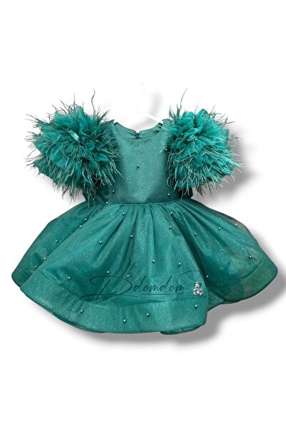 Domdom Boutique Raisa short sleeve dress with feathers