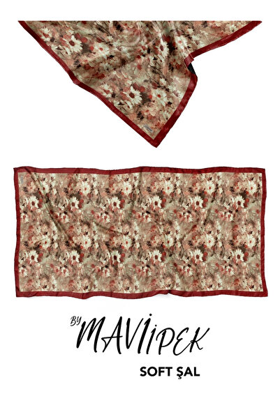 Mavi İpek Bordo Series Soft Cotton Shawl D12