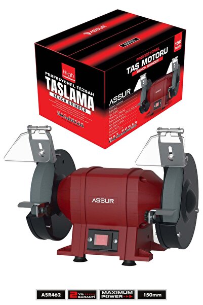 ASSUR 150mm Zımpara Balta Bıçak Bileme Makinesi Taş Motoru Tezgah Üstü Taşlam...