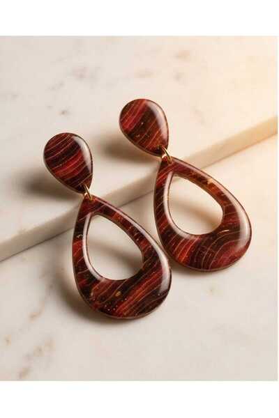 Dodemert Home Coffee Collection Drip Polymer Clay & Epoxy Handmade Earrings