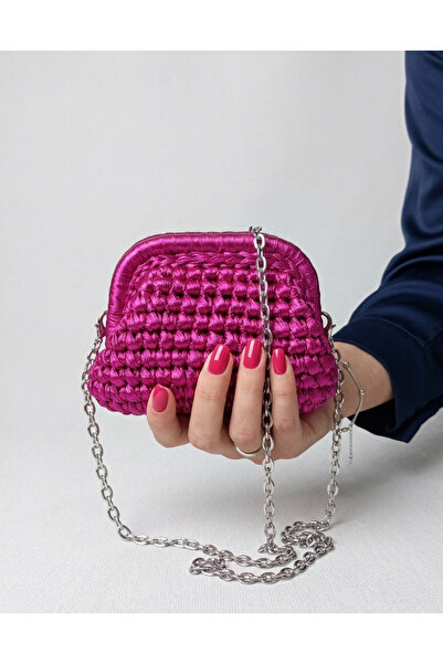 Dielka METALİK PEMBE DERİ MİNİ EL ÇANTASI