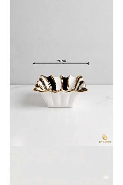 Sembol Square Bowl Black-White 20 cm - Luxury Serving & Decorative Object