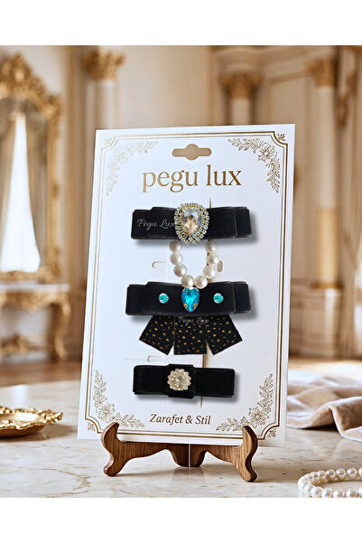 pegu baby collection Set de 3 agrafe de păr din catifea, mici, mini, luxoase,...