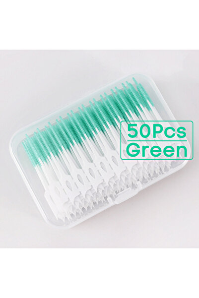 Choice1 50 Pcs Interdental Brush Food-Grade PP Soft Nylon Bristles L-Shaped D...