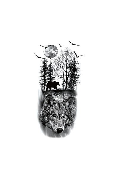 Choice XQB108(1pc) Waterproof Temporary Tattoo Sticker Realistic Animal Fores...