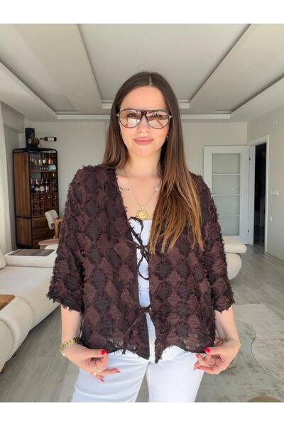 Flarsky Women's Tied Textured Kimono Cardigan – Loose Summer Cardigan