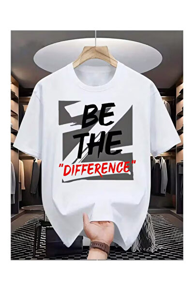 Massgai Unisex Be the Difference Printed Oversize 100% Cotton T-Shirt