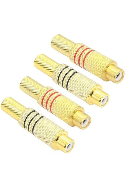 Choice 4 قطع موصلات RCA ذكر وأنثى مطلية بالذهب قابلة للحام للصوت والفيديو لنظ...
