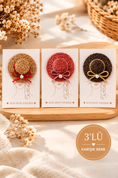 konsept hediyelik Hasır Şapka Magnet – Karışık Renk Toplu Set (3’lü / 10’lu /...