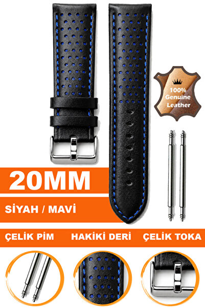 COBRA Sport Genuine Leather Watch Band Strap Compatible with 20mm Watches L04...