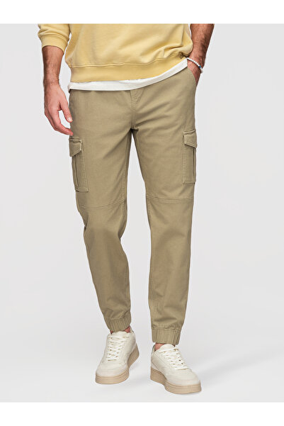 OMBRE Men's Comfortable Jogging Pants with Pocketed OM-PAJO-0290 Olive