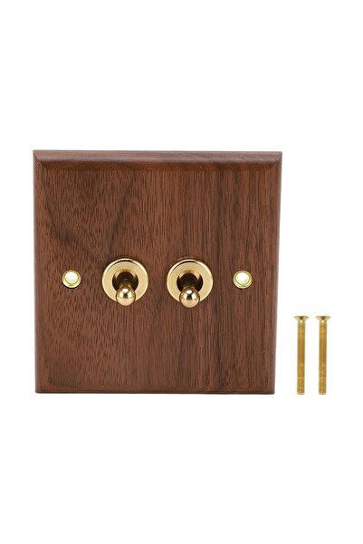 Choice1 Double Toggle 250V Single or Double Toggle Switch Retro Walnut Wood W...