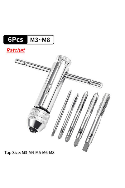 Choice5 Combinatorial - T Adjustable M3-M12 T-Handle Ratchet Tap Holder Wrenc...