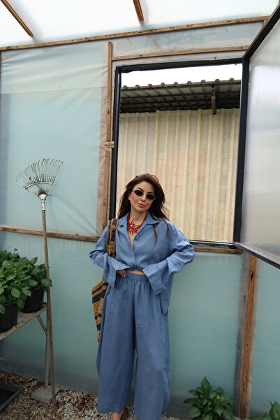 Özge Özgenç %100 Keten Gömlek