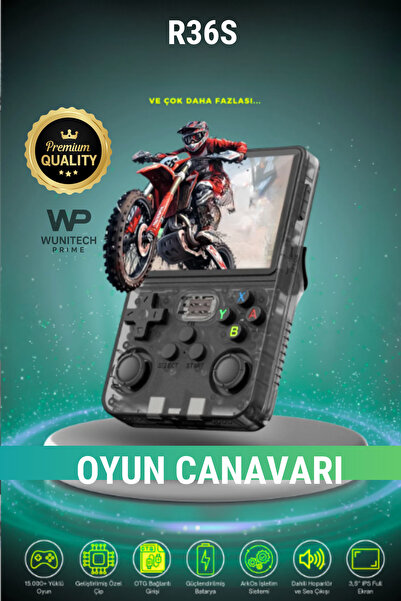 wunitech R36S Retro Oyun Konsolu Arkos İşletim Sistemli 15.000+ Konsol Oyunu ...
