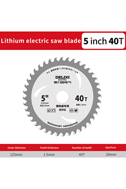 Choice Deli 5inch 40T 5/6 Inch Circular Saw Blade Carbide Cutting Blade Lithi...