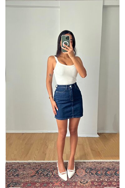 RMWEARCO Navy Blue Denim Mini Skirt