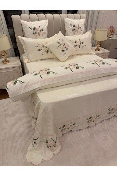 incisecrethome % 100 Pamuk saten 10 Parça Ortaca Yatak Örtüsü ve Nevresim Set...