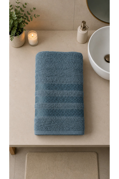 Pamuva Cotton Bath Towel Soft Textured Modern Patterned 90X150