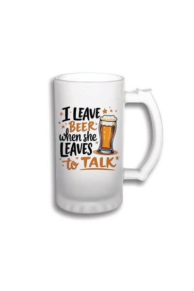 peGiftuiala Halbă bere personalizată 500 ml – „O lasesc la bere când ea pleac...