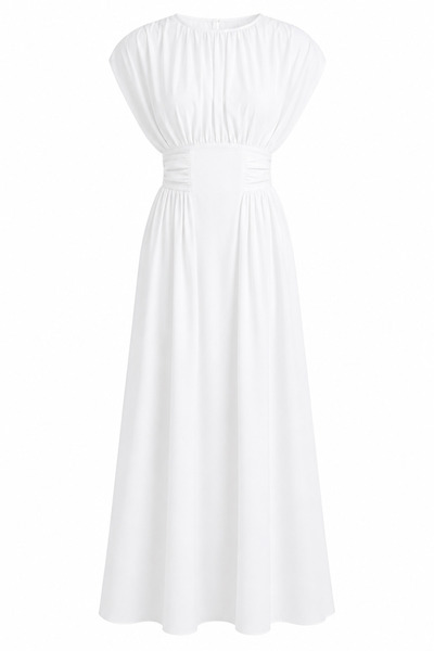 HAZELANNA Rochie maxi albă cu detaliu în talie elastică