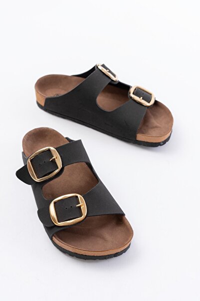Zerenyus Zri̇np-101 Premium Black Daily Women's Slippers